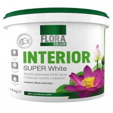Акрілова інтер'єрна ультрабіла фарба "FLORA COLOUR" 1,4 кг