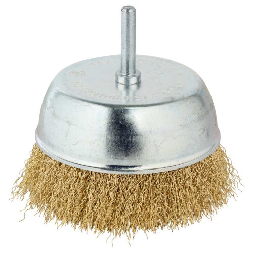 Щетка проволочная чашеобразная Ø100мм хвостовик Ø6мм (латунированная) Grad