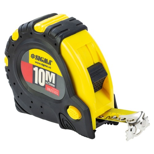 рулетка магнитная фиксатор+тормоз 10м×25мм