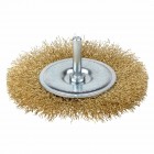 Щітка дротяна дископодібна Ø100мм хвостовик Ø6мм (латуньована) GRAD