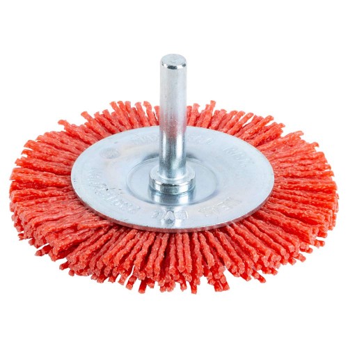 щетка проволочная дискообразная Ø75мм хвостовик Ø6мм (нейлоновая)