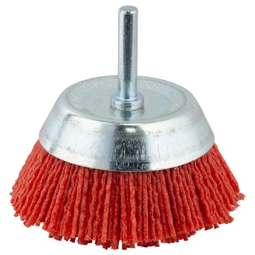 Щетка проволочная чашеобразная Ø75мм хвостовик Ø6мм (нейлоновая)