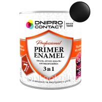 Грунт-эмаль 3 в 1 "Dnipro Contact" черная 0,9 кг