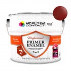 Грунт-эмаль 3 в 1 "Dnipro Contact" красно-коричневая 2,8 кг