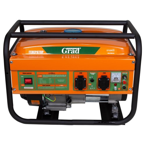 Генератор бензиновый 2.5/2.8кВт 4-х тактный ручной запуск GRAD (5710915)