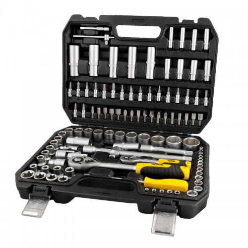 Набор торцевых насадок MASTERTOOL CrV 1/4" и 1/2" трещотка 72Т 108 шт кейс (78-5108) Набор торцевых насадок MASTERTOOL CrV 1/4" и 1/2" трещотка 72Т 108 шт кейс (78-5108)