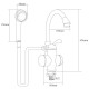 Кран-водонагреватель проточный LZ 3.0кВт 0.4-5бар для ванны гусь ухо на гайке AQUATICA (LZ-6C111W)
