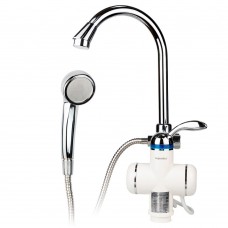 Кран-водонагреватель проточный LZ 3.0кВт 0.4-5бар для ванны гусь ухо на гайке AQUATICA (LZ-6C111W)