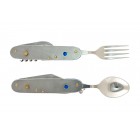 Мультитул MASTERTOOL "Турист" 7в1 ніж/виделка/ложка/штопор/відкривачкі/дірокол алюмінієва рукоятка чохол (79-0426)