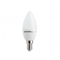 Лампа світлодіодна E14, 5 Вт, 150-300 В, 4000 K, 30000 г INTERTOOL (LL-0152)