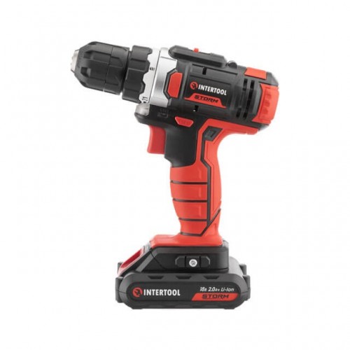 Дриль-шурупокрут акумуляторний Li-Ion 18 В, 25 Nm, 0-400/0-1500 об/хв. INTERTOOL (WT-0314)