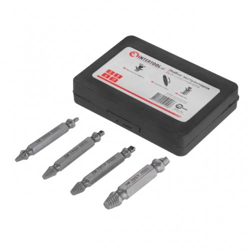 Набор экстракторов для шуруповерта 5, 6, 8, 10 мм INTERTOOL (VT-5010)