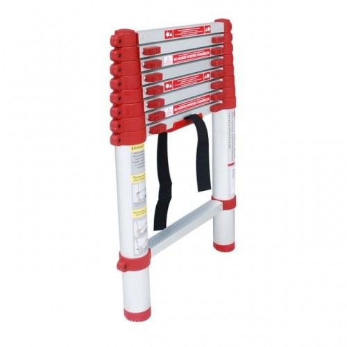 Лестница из алюминия, телескопическая 8 сход., 2,5 м INTERTOOL (LT-3026)