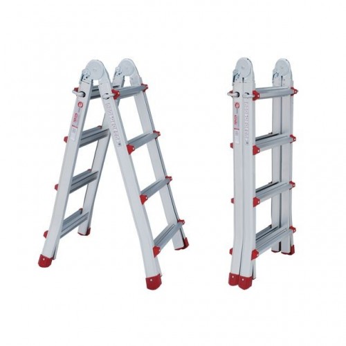 Драбина з алюмінію, універсальна розкладна, телескопічна 4*4 сход. INTERTOOL (LT-2044)