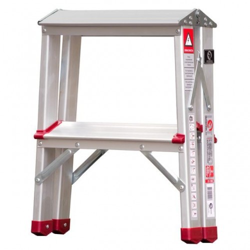 Лестница алюминиевая двухсторонняя 2 ступени, высота 440 мм INTERTOOL (LT-1102)