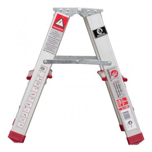 Лестница алюминиевая двухсторонняя 2 ступени, высота 440 мм INTERTOOL (LT-1102)