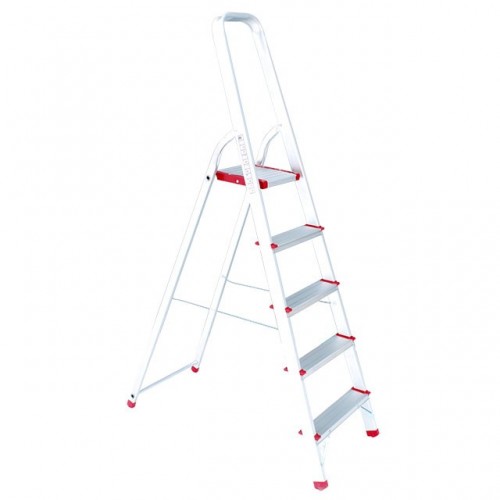 Драбина з алюмінію, 5 сходинок, висота до платформи 1065 мм INTERTOOL (LT-1005)