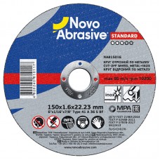 Круг відрізний по металу + нерж NOVOABRASIVE Standard 150x1.6x22.23 (NAB15016)