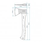 Сокира 600 г, ручка з фібергласу INTERTOOL (HT-0261)