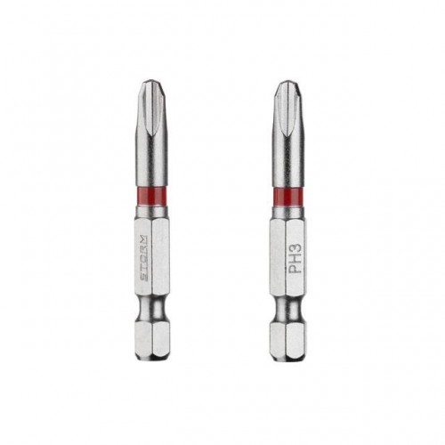 Комплект викруткових насадок PH3 1/4"*50мм, S2, уп. 2 од., STORM INTERTOOL (VT-0213)