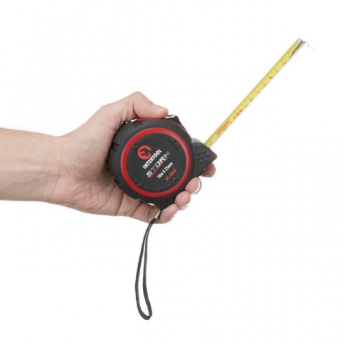 Рулетка с металлическим полотном 10м*25мм, нейлоновое покрытие полотна STORM INTERTOOL (MT-0840)