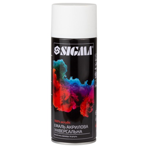 Эмаль аэрозольная акриловая 400мл RAL 9010 белый глянец SIGMA