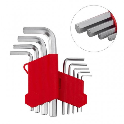 Набір ключів Г-подібних шестигранних 9 шт., 1.5-10 мм, CrV INTERTOOL (HT-0601) Набір ключів Г-подібних шестигранних 9 шт., 1.5-10 мм, CrV INTERTOOL (HT-0601)