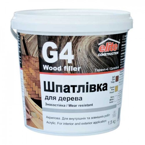 Шпаклівка для дерева зносостійка Гарант-4 біла 0.5 кг