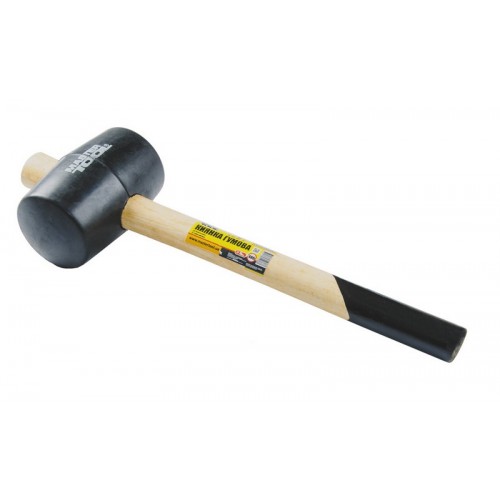 Киянка гумова MASTERTOOL 75 мм 680 г ручка з дерева чорна (02-0303)