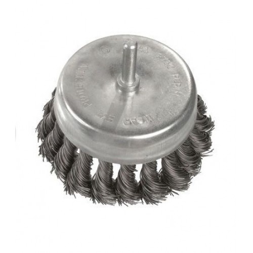 Щітка чашкова 100 мм для дриля, 1/4" (пучки плетеного дроту) INTERTOOL (BT-3100)