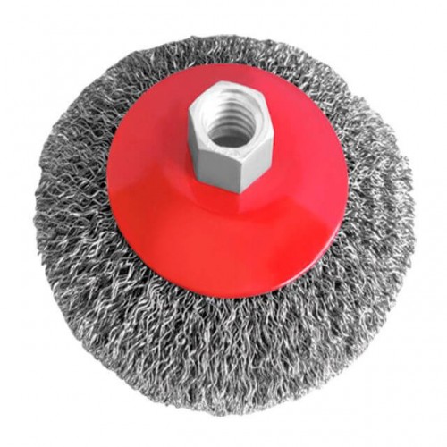 Щетка конусная 100 мм, для КШМ, М14 (крученая проволока) INTERTOOL (BT-5100)