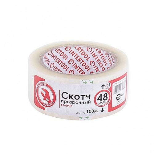 Скотч прозрачный 45мм*100м*44мкм INTERTOOL (KT-0903)