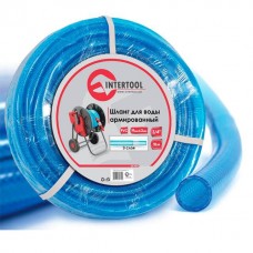 Шланг для воды трехслойный, синий, 3/4", 10 м, армированный, PVC INTERTOOL (GE-4071)
