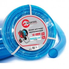 Шланг для води тришаровий, синій, 3/4", 30 м, армований, PVC INTERTOOL (GE-4075)
