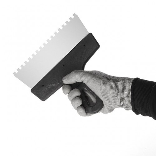 Шпатель из нержавеющей стали 200 мм с зубом 6x6 мм INTERTOOL KT-2206