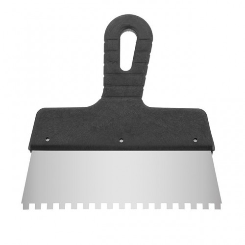 Шпатель из нержавеющей стали 200 мм с зубом 6x6 мм INTERTOOL KT-2206