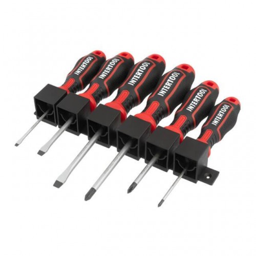 Набор отверток 6 ед (SL3.0*75 мм, SL5.0*75 мм, SL6.0*100 мм, PH0*75 мм, PH1*75 мм, PH2*100 мм), STORM INTERTOOL (VT-3436)