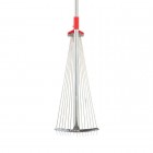 Граблі віялові 15 прутів, металева рукоятка, регулювання ширини 20-65 см INTERTOOL (FT-3008)