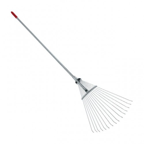 Граблі віялові 15 прутів, металева рукоятка, регулювання ширини робочої поверхні (30-50 см) INTERTOOL (FT-3004)