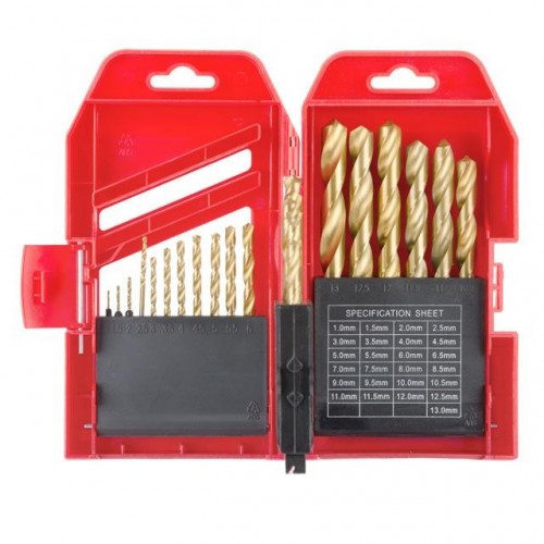 Набір свердел по металу DIN338 HSS 25шт (1.0-13.0), покриття Ti INTERTOOL (SD-0025)