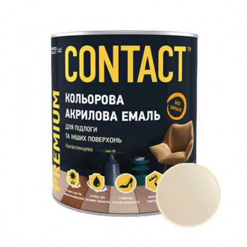 Эмаль акриловая "CONTACT" универсальная бежевая RAL- 1015 0,75 л
