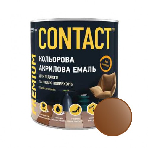 Эмаль акриловая "CONTACT" универсальная желто-коричневая RAL- 8003 0,75 л Эмаль акриловая "CONTACT" универсальная желто-коричневая RAL- 8003 0,75 л