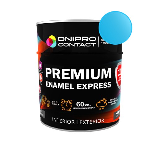 Емаль алкідна ПФ-115 "Dnipro Contact" EXPRESS Premium блакитна 0,6 кг