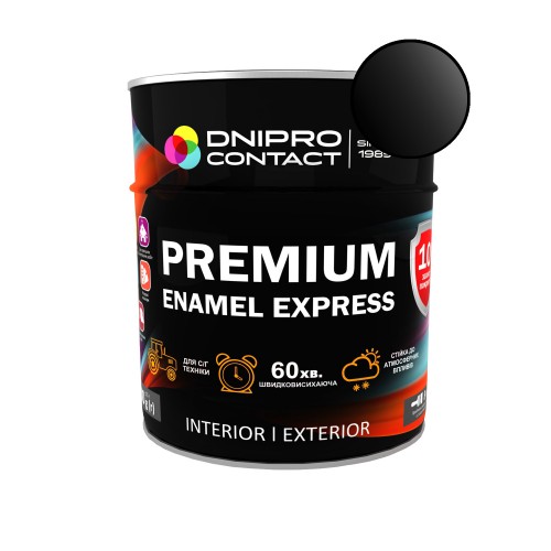 Эмаль алкидная ПФ-115 "Dnеpr Contact" EXPRESS Premium черная 0,6 кг