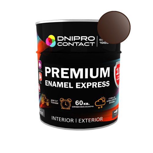 Эмаль алкидная ПФ-115 "Dnеpr Contact" EXPRESS Premium шоколадная 0,6 кг