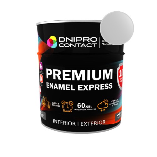 Эмаль алкидная ПФ-115 "Dnеpr Contact" EXPRESS Premium светло-серая 0,6 кг
