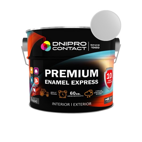 Эмаль алкидная ПФ-115 "Dnеpr Contact" EXPRESS Premium светло-серая 2 кг