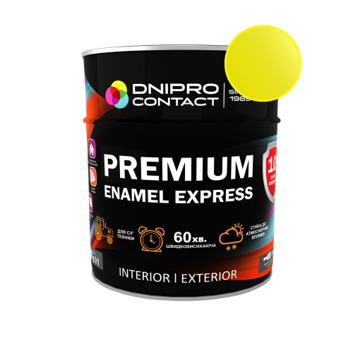 Эмаль алкидная ПФ-115 "Dnеpr Contact" EXPRESS Premium желтая 0,6 кг