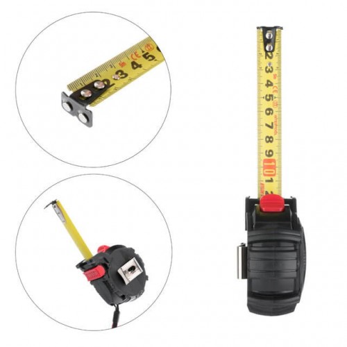 Рулетка с металлическим полотном покрытым нейлоном и магнитами на зацепе 5м*19мм STORM INTERTOOL (MT-0825)