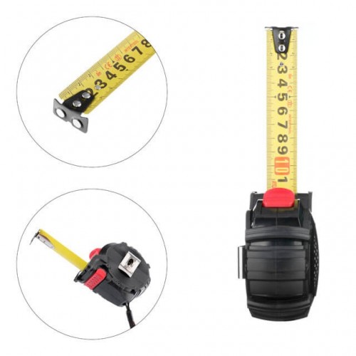 Рулетка с металлическим полотном покрытым нейлоном и магнитами на зацепе 8м*25мм STORM INTERTOOL (MT-0828)